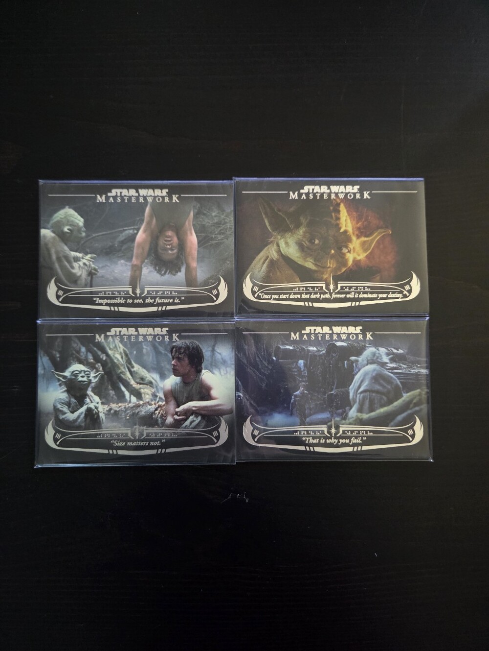 2020 Topps Star Wars Masterwork trading cards from "The Wisdom of Yoda"